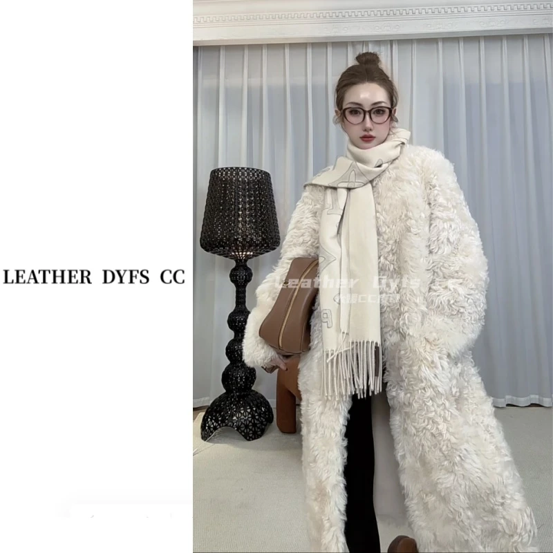 Leather Dyfs cc”街头暖炉1“40439原单卷毛皮毛一体外套