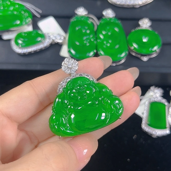 夏***道翡翠银S925镶嵌吊坠(不含链)