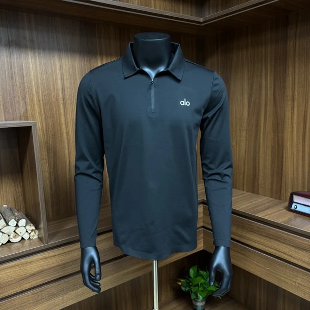 男士休闲长袖Polo衫免烫翻领打底衫时尚运动商务秋冬宽松加绒1815