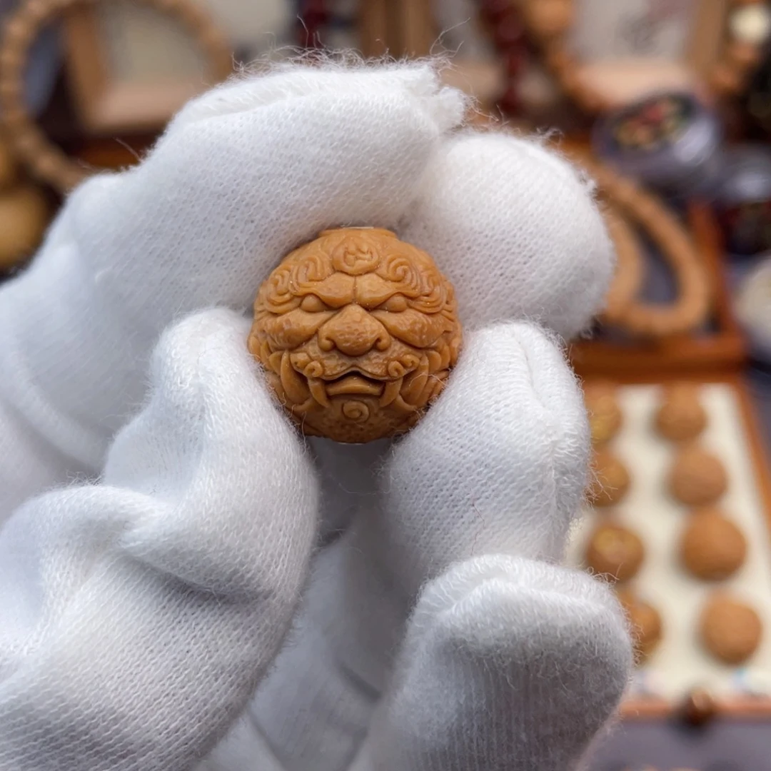 猴头核桃吊坠满工唐狮