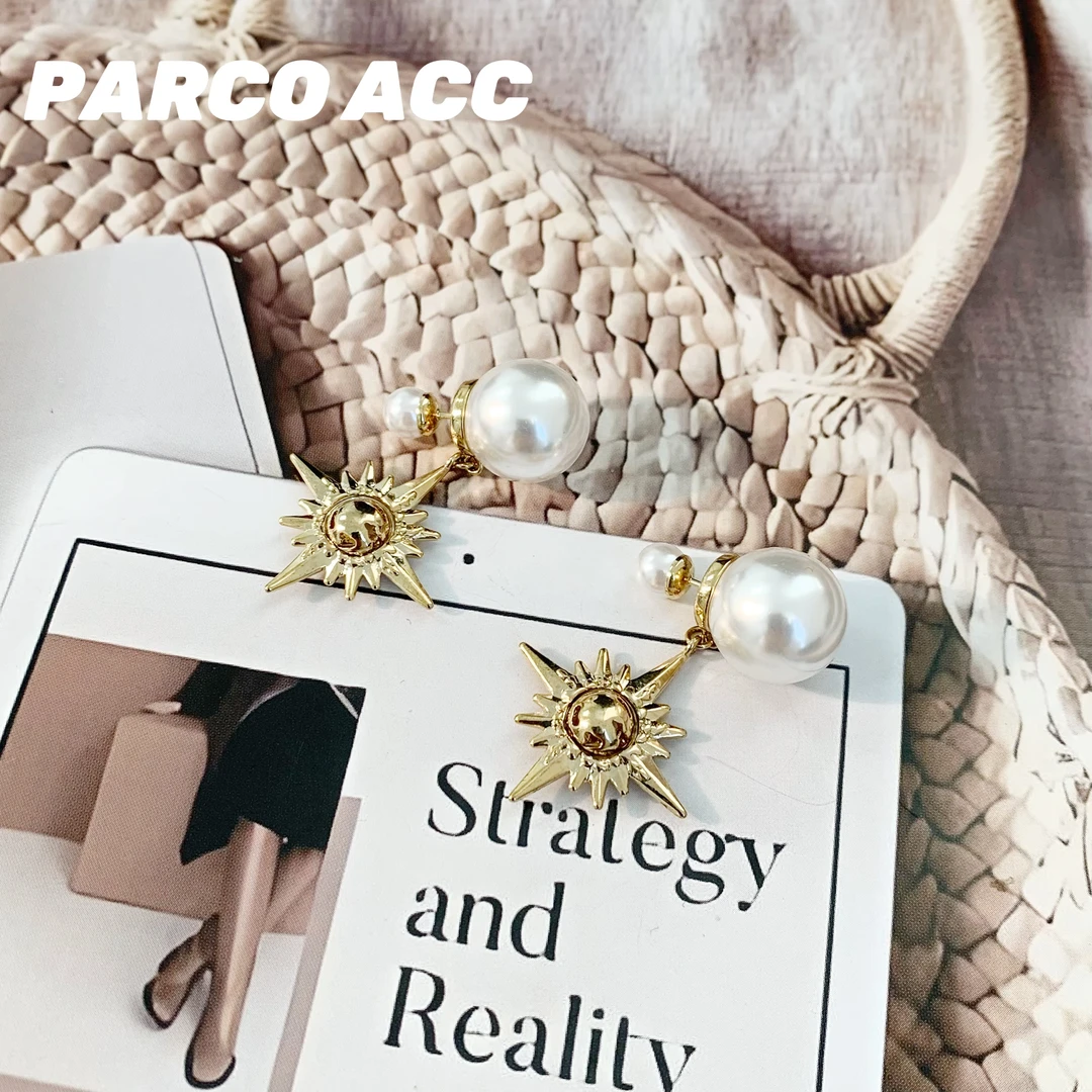 铜合金耳饰 K215 中古两戴八芒星耳钉