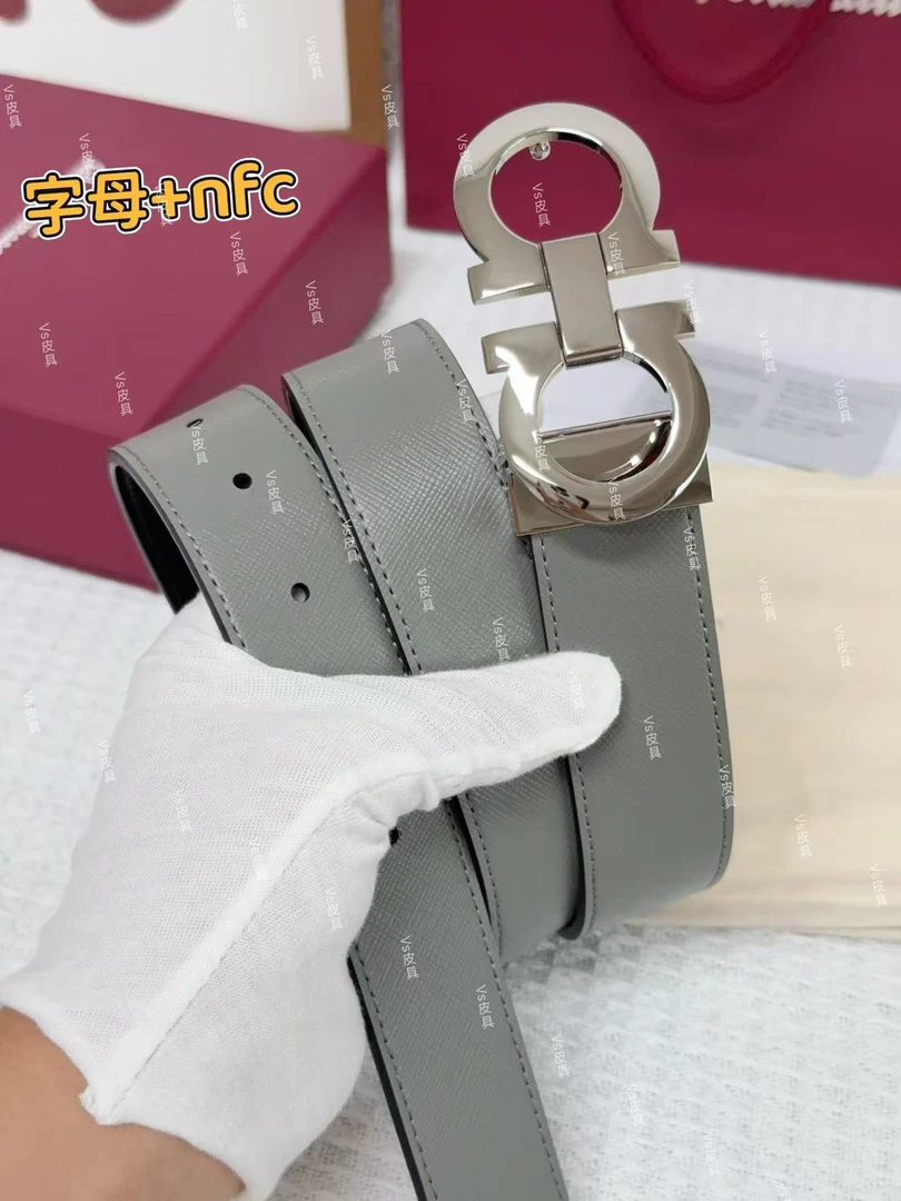 【字母8字扣礼盒装】高端对标钢扣真皮腰带商务休闲男皮带+NFC识别