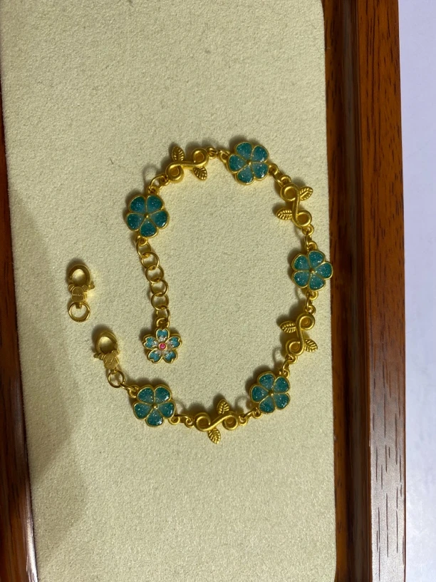 足金999烧蓝转运珠