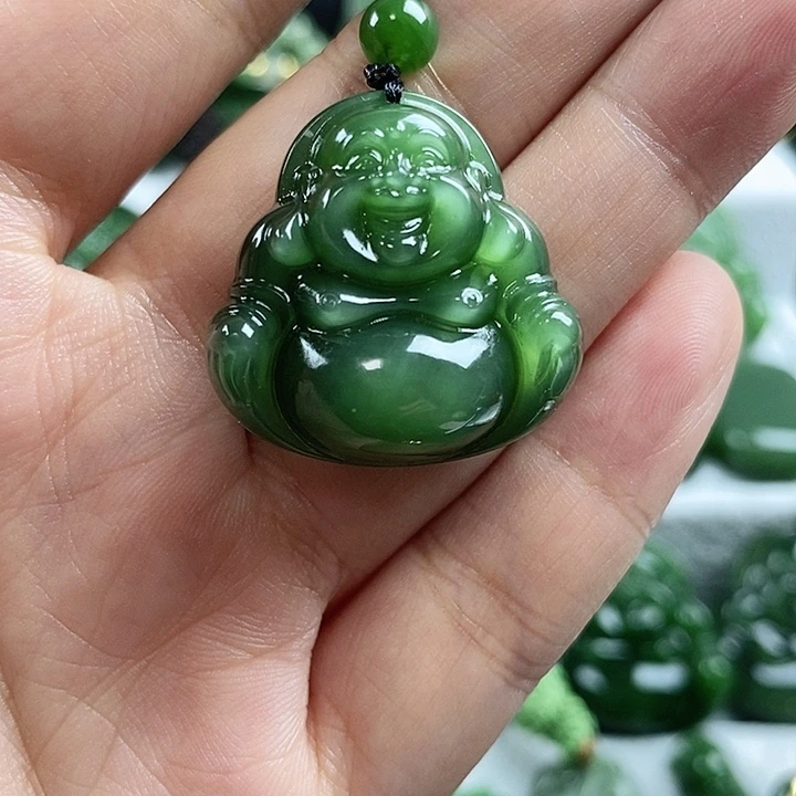 和田玉（碧玉）未镶嵌吊坠(不含链)27mm
