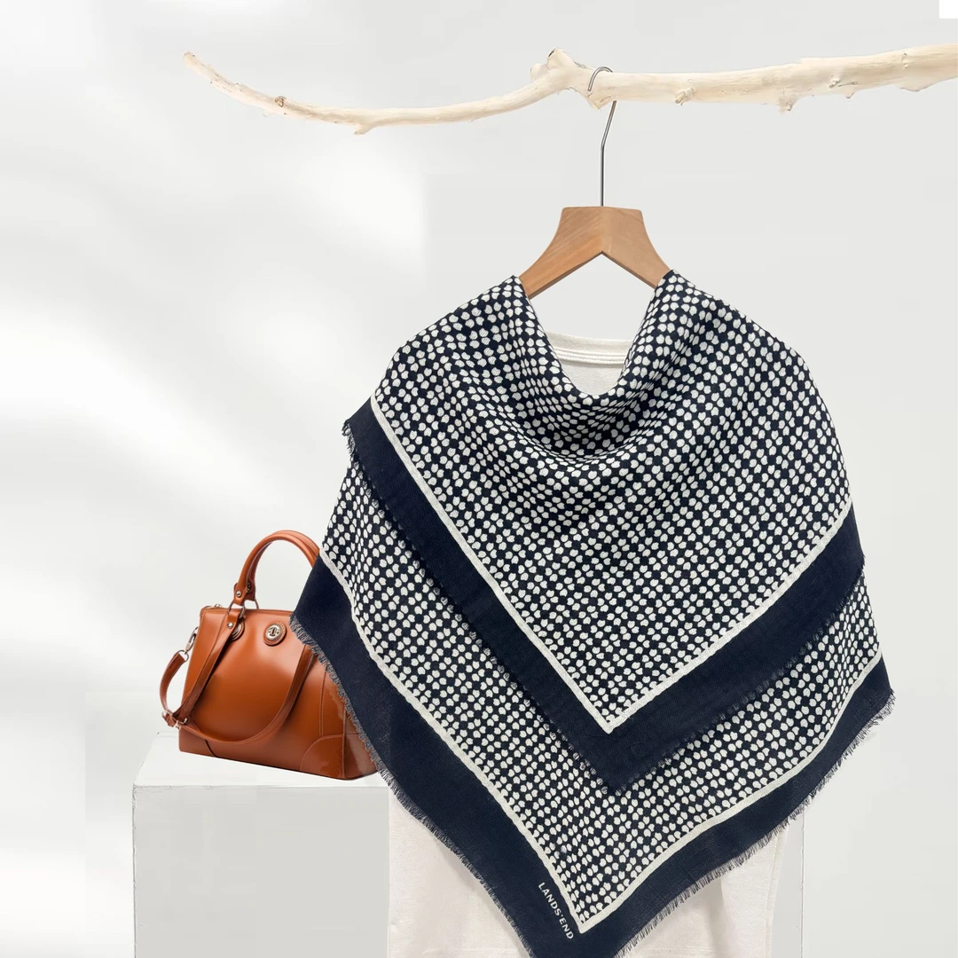 新款【云梦系列】纯羊毛方巾薄款千鸟格百搭时尚夏季