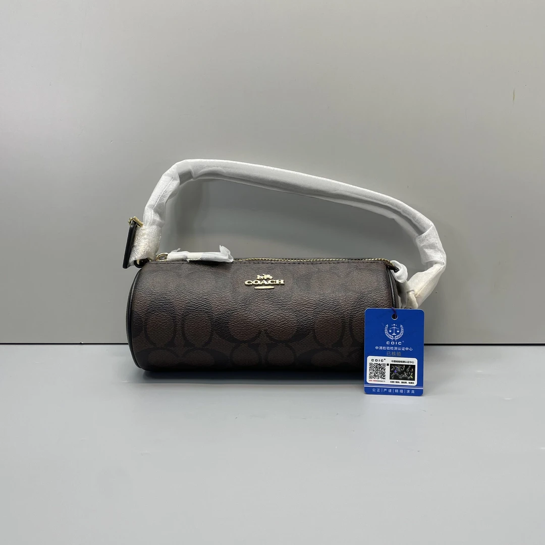 99新 COACH/蔻驰 小林/黑拼老花巴比龙20*8*8cmSA120504