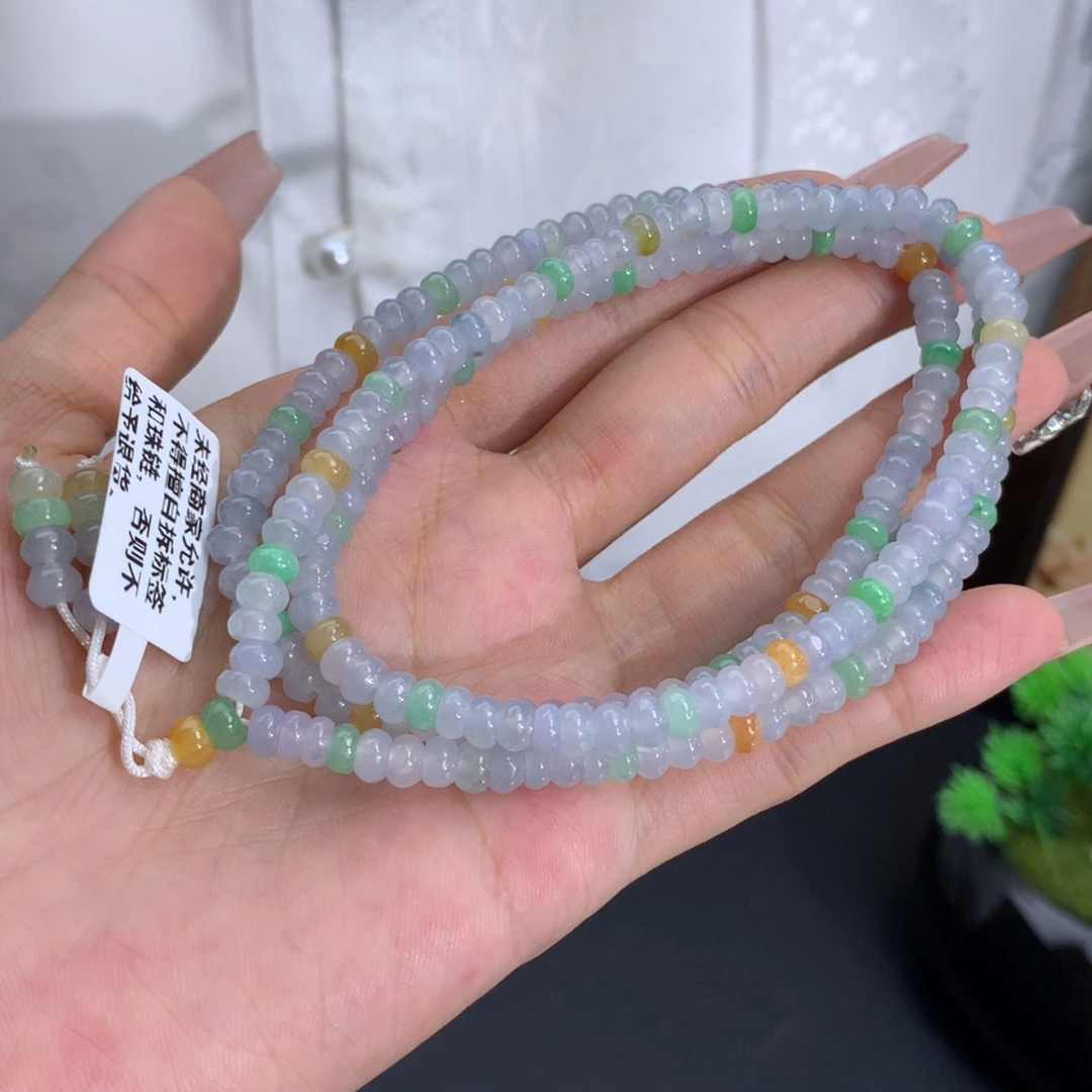 未镶嵌手串翡翠卡4.8冰胶多宝算盘项链