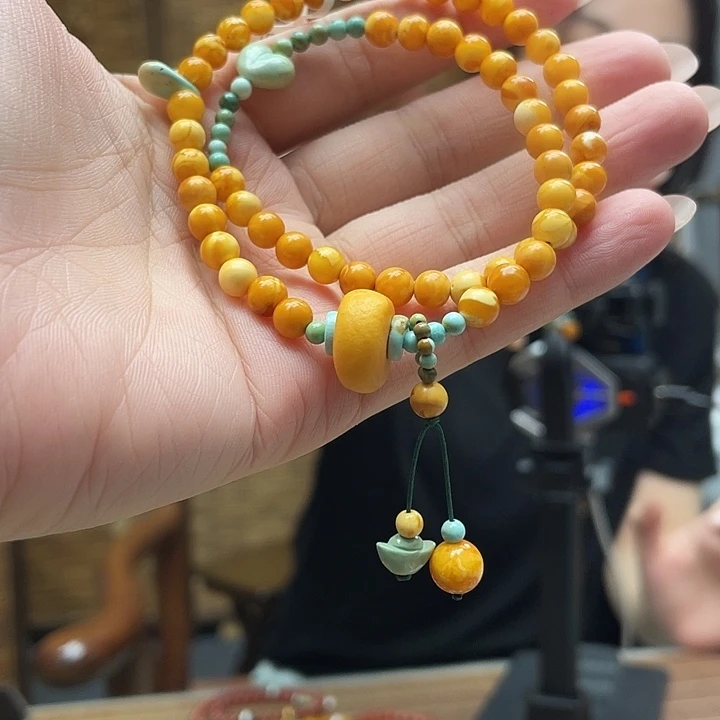 琥珀未镶嵌手链双圈
