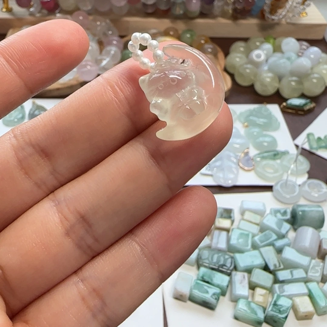 合金发饰水晶月亮猫猫
