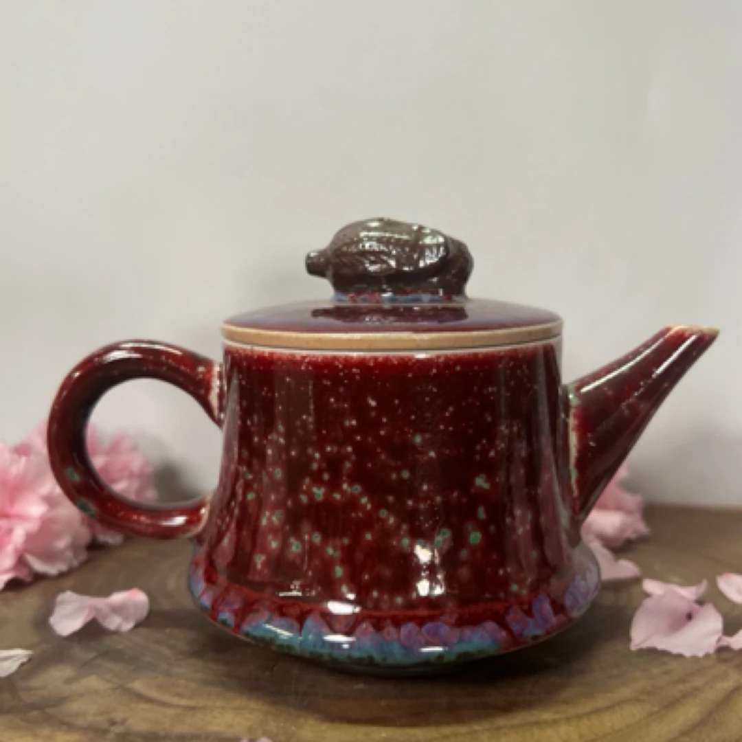 钧瓷尹建中老师作品复古纯手工钧瓷壶泡茶壶