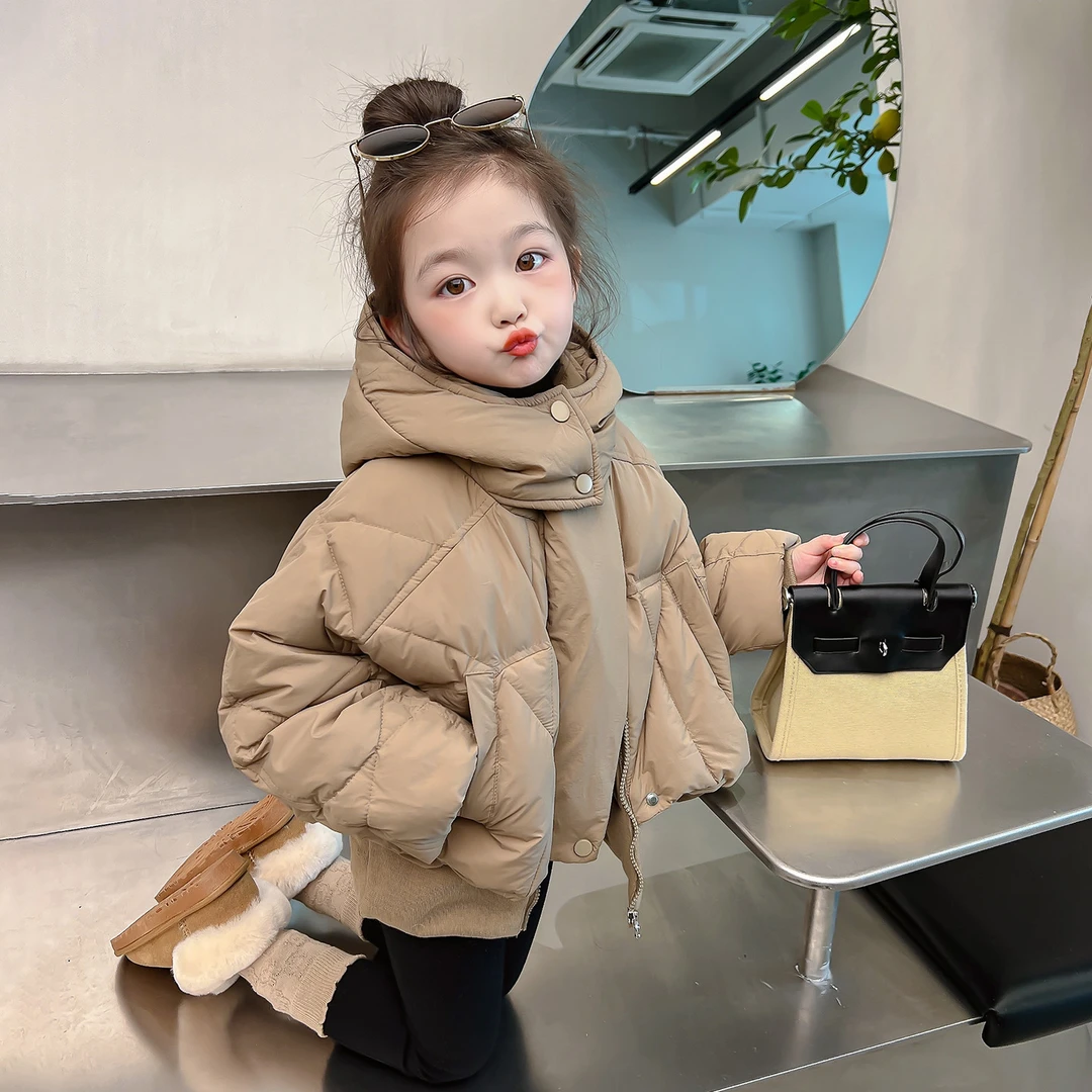 女童羽绒服冬季2025新款洋气儿童冬装白鸭绒棉衣外套宝宝加厚棉服