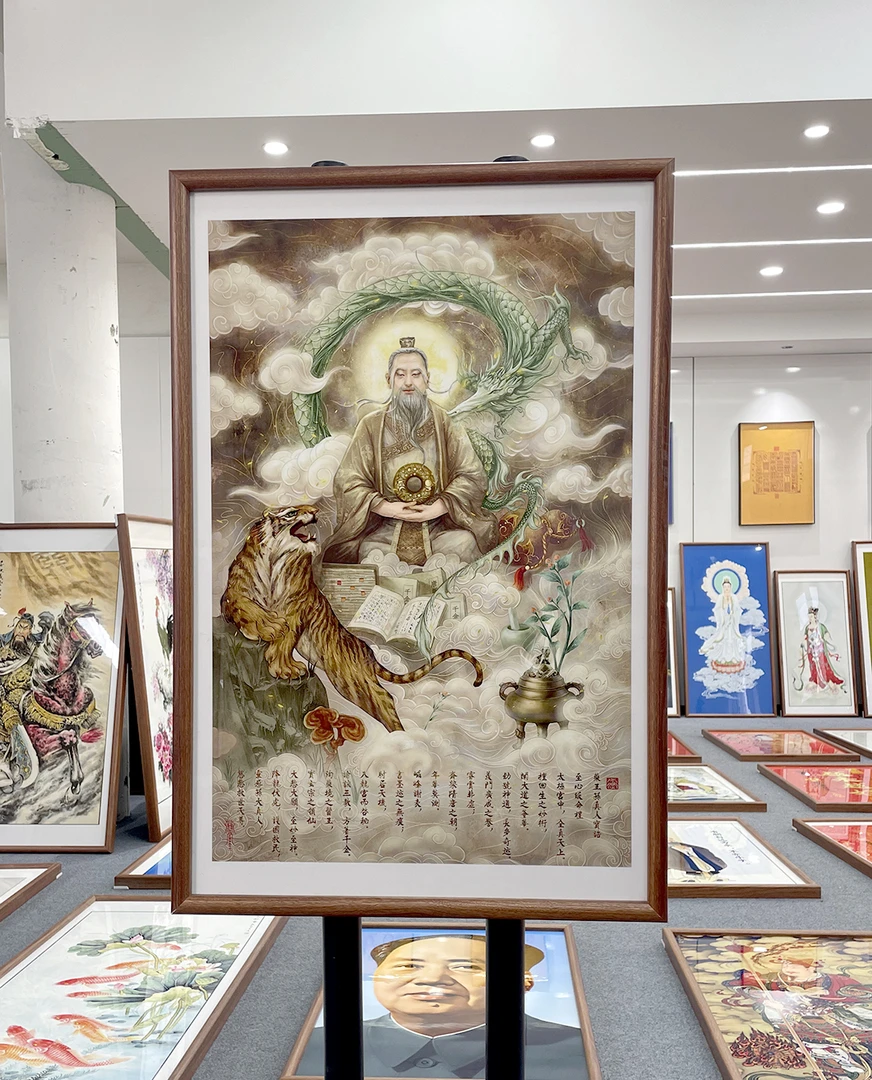 [133药王菩萨]60x90cm中国风家居装饰画办公室玄关客厅装饰画