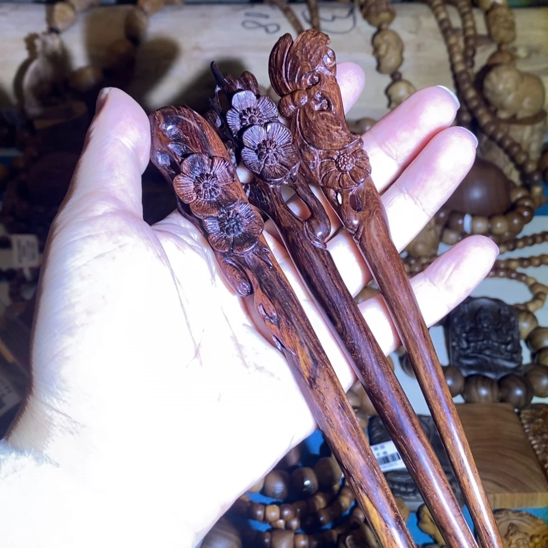 其他黄花梨/降香黄檀海南黄花梨手工雕刻发簪大尺寸多样性发其一