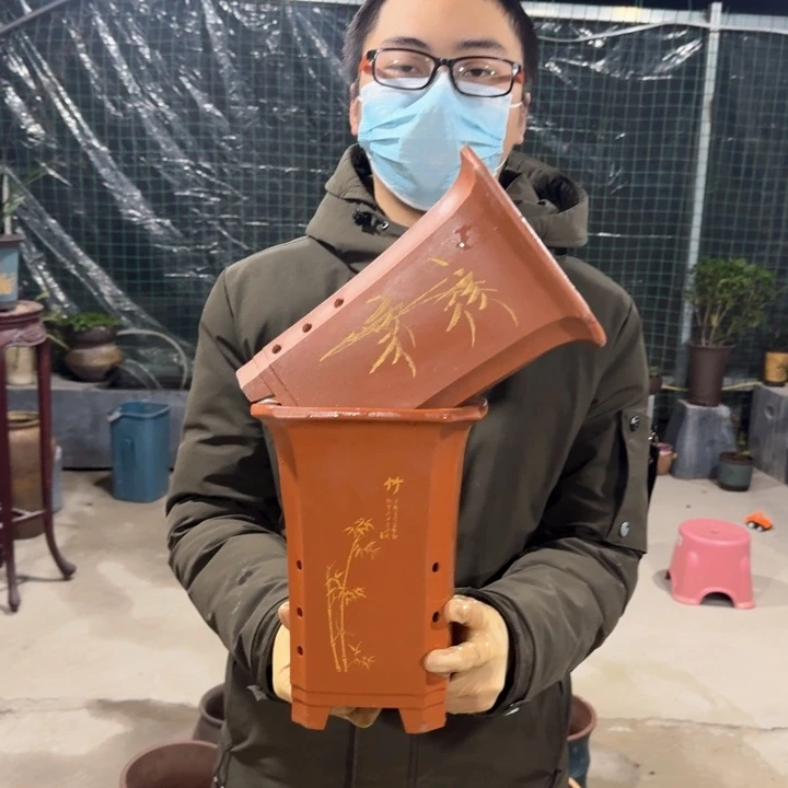 红陶紫砂花盆1111