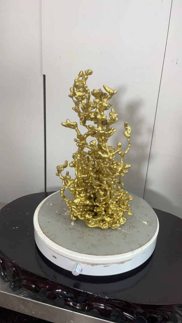 铜材质摇钱树金色黄色工艺品轻奢店铺开业乔迁家居装饰摆件创意