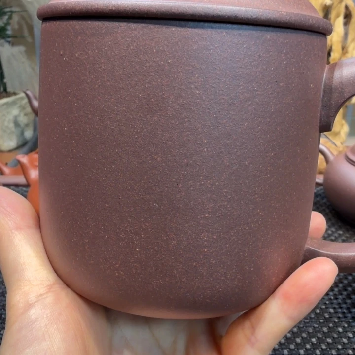 紫砂茶壶底槽清盖杯500cc