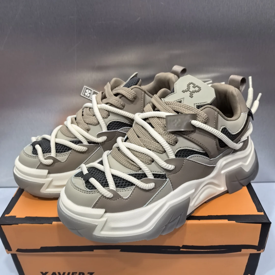 东仓-X3PX531灰褐棕-XAV潮流厚底防滑耐磨舒服轻便百搭休闲老爹鞋
