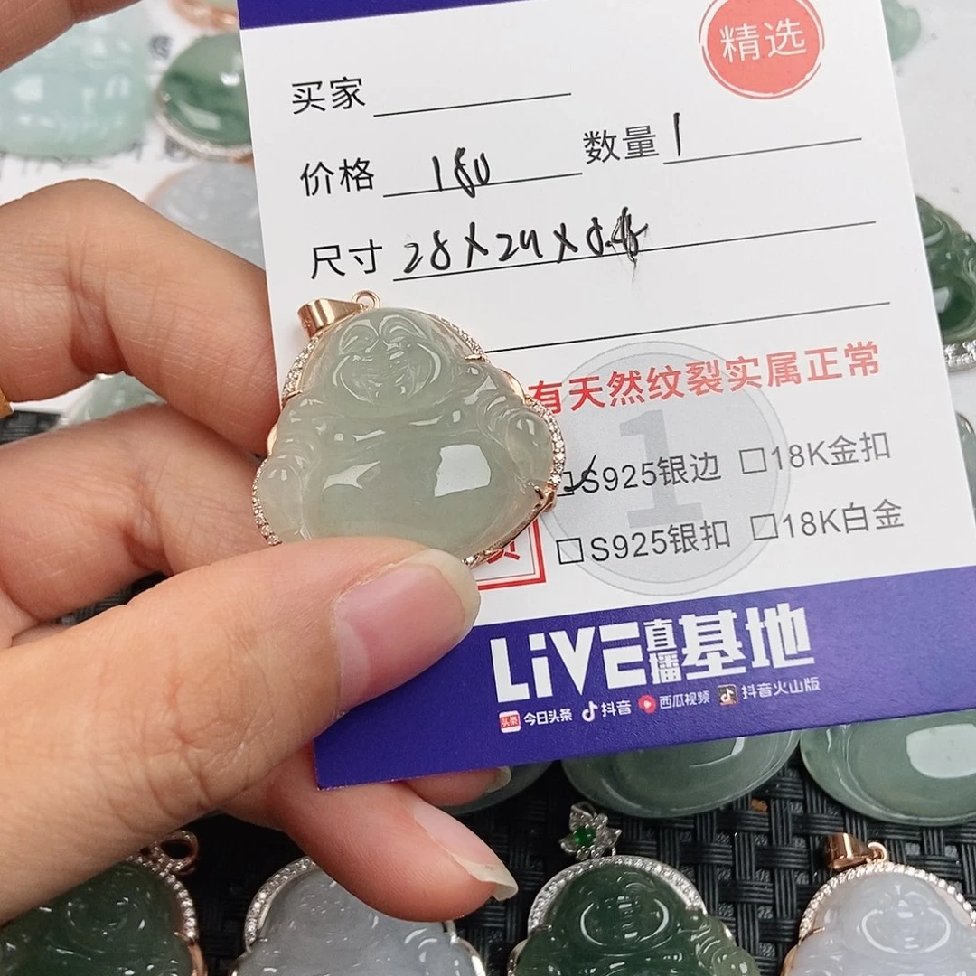 玲****翡翠银S925镶嵌颈饰