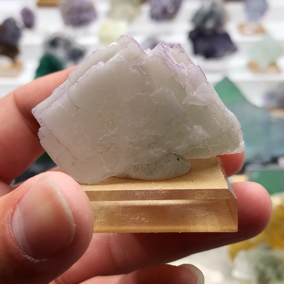 石材贵州紫边青花瓷萤石