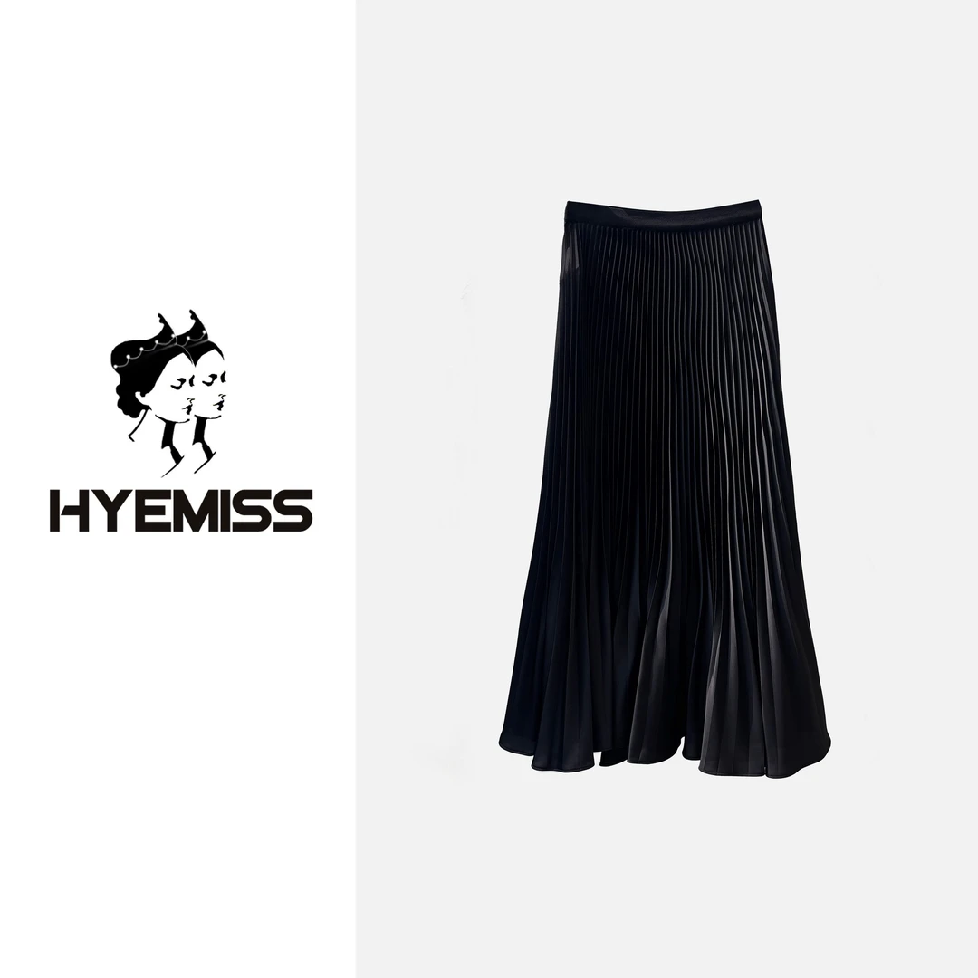 百褶鱼尾设计感优雅时尚休闲百搭高腰中长款半身裙WH260043