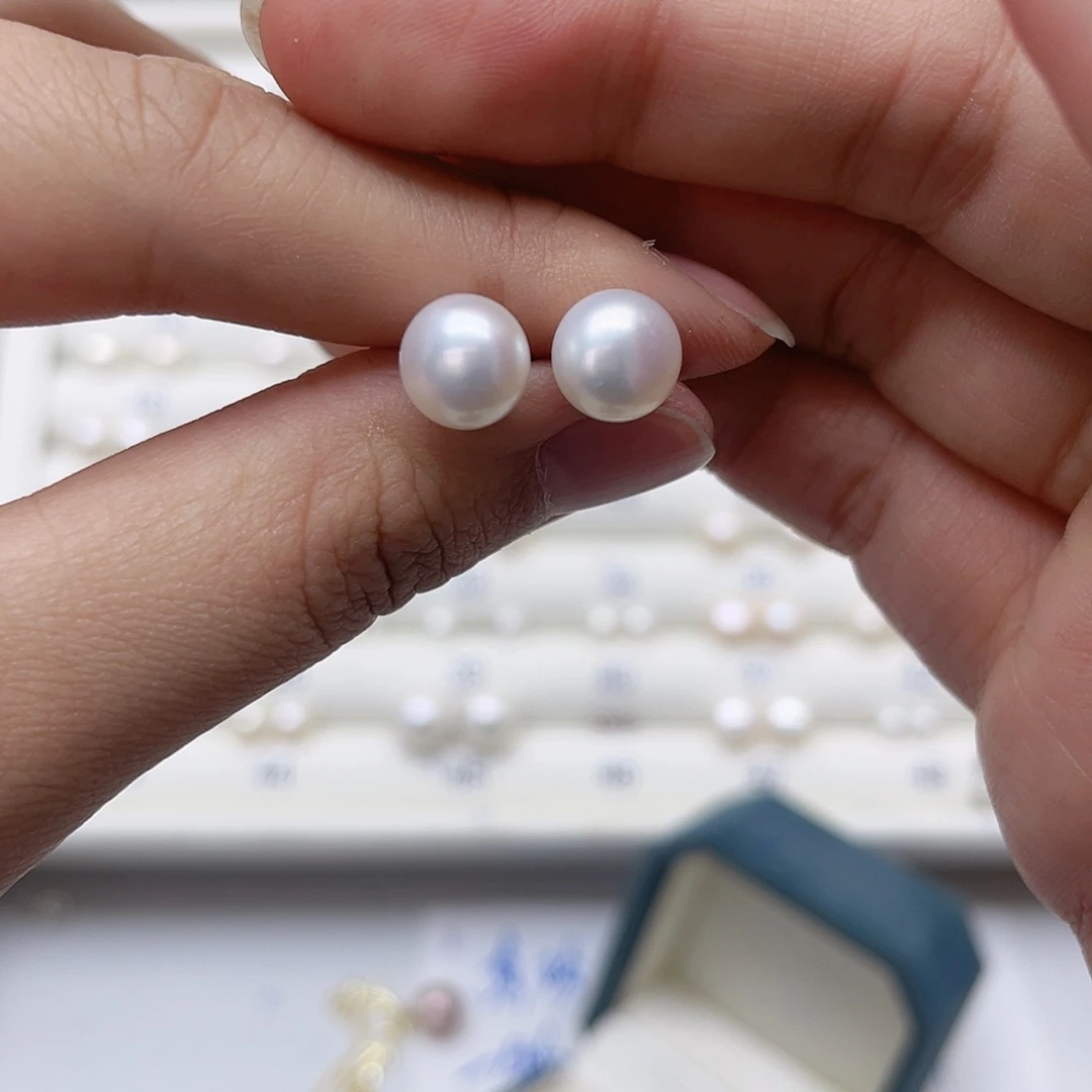 淡水珍珠耳饰银S925镶嵌李*艳