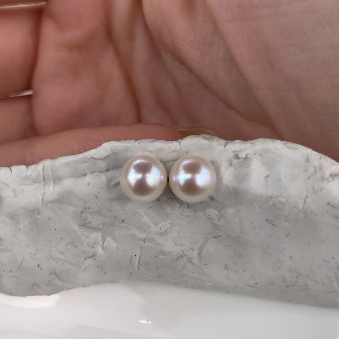 定制海水珍珠未镶嵌裸珠akoya6-6.5mm两颗