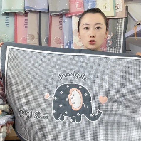 棉纱布黑色小象纯棉