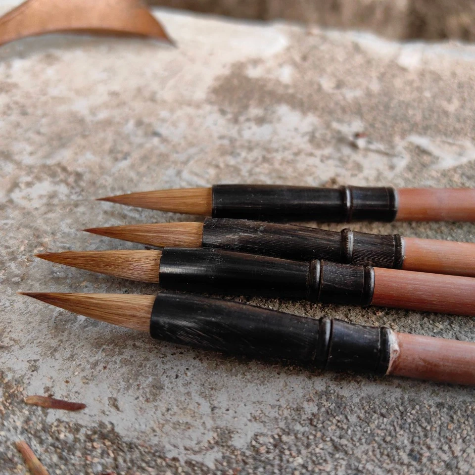 善琏湖笔厂90年代出口美国小兰竹狼兼毫出峰2.5直径0.6单支