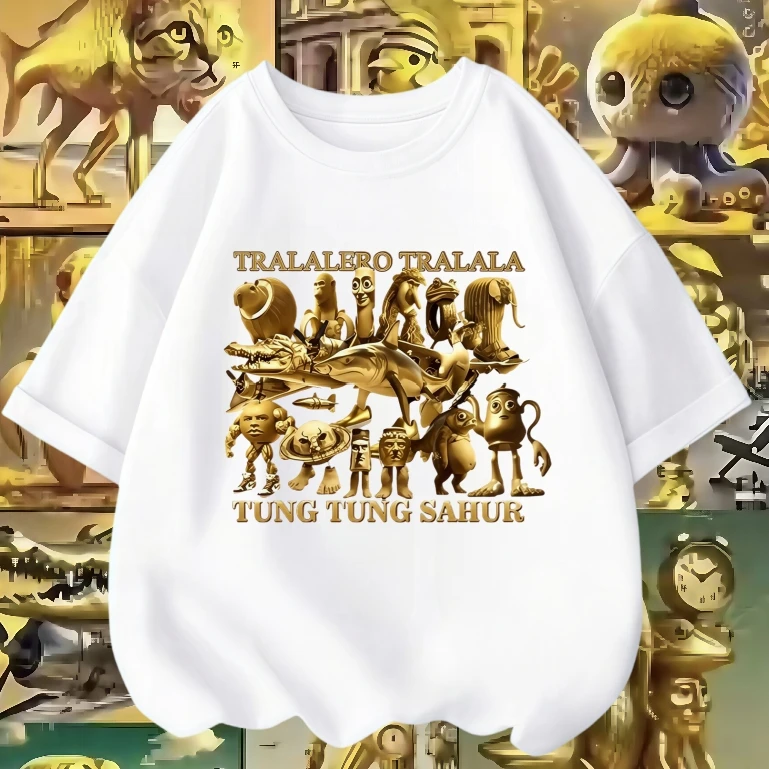 美国黄金版AI山海经通通哥童装潮牌周边儿童短袖T恤打底衫上衣