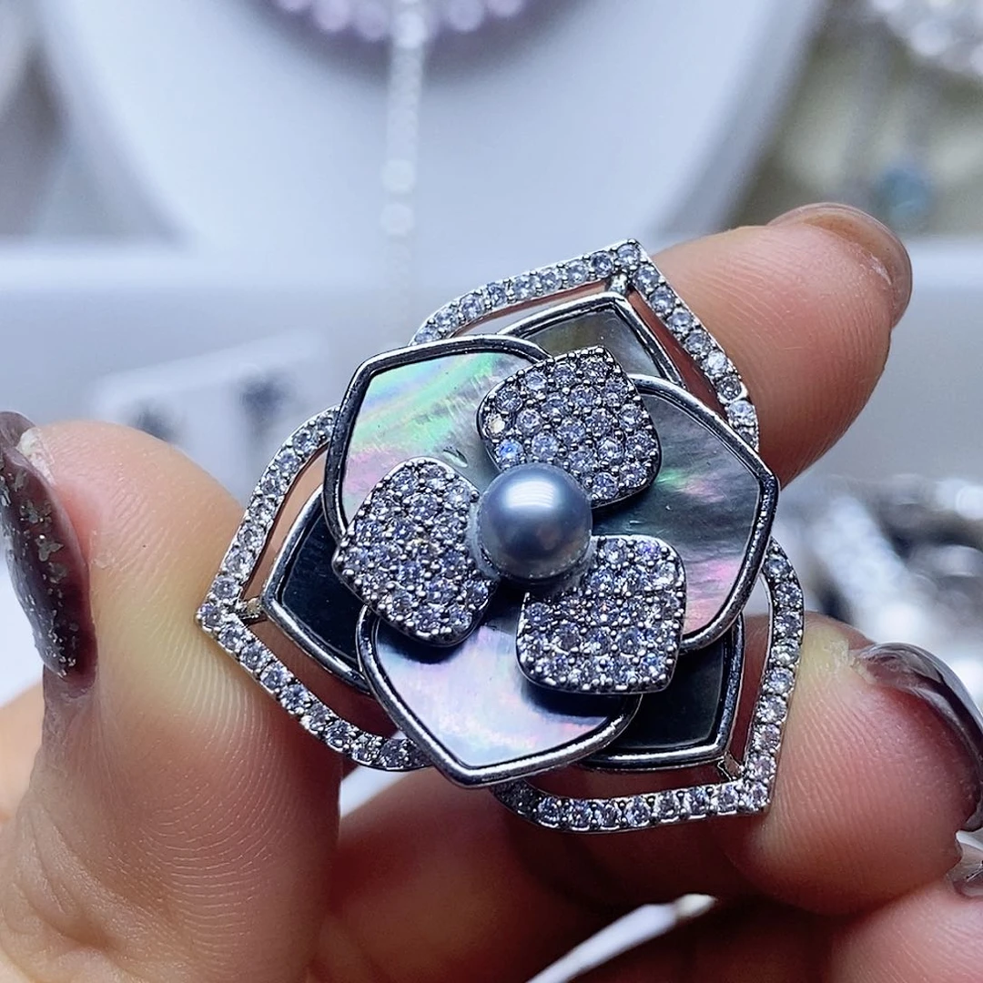 未镶嵌胸针淡水珍珠