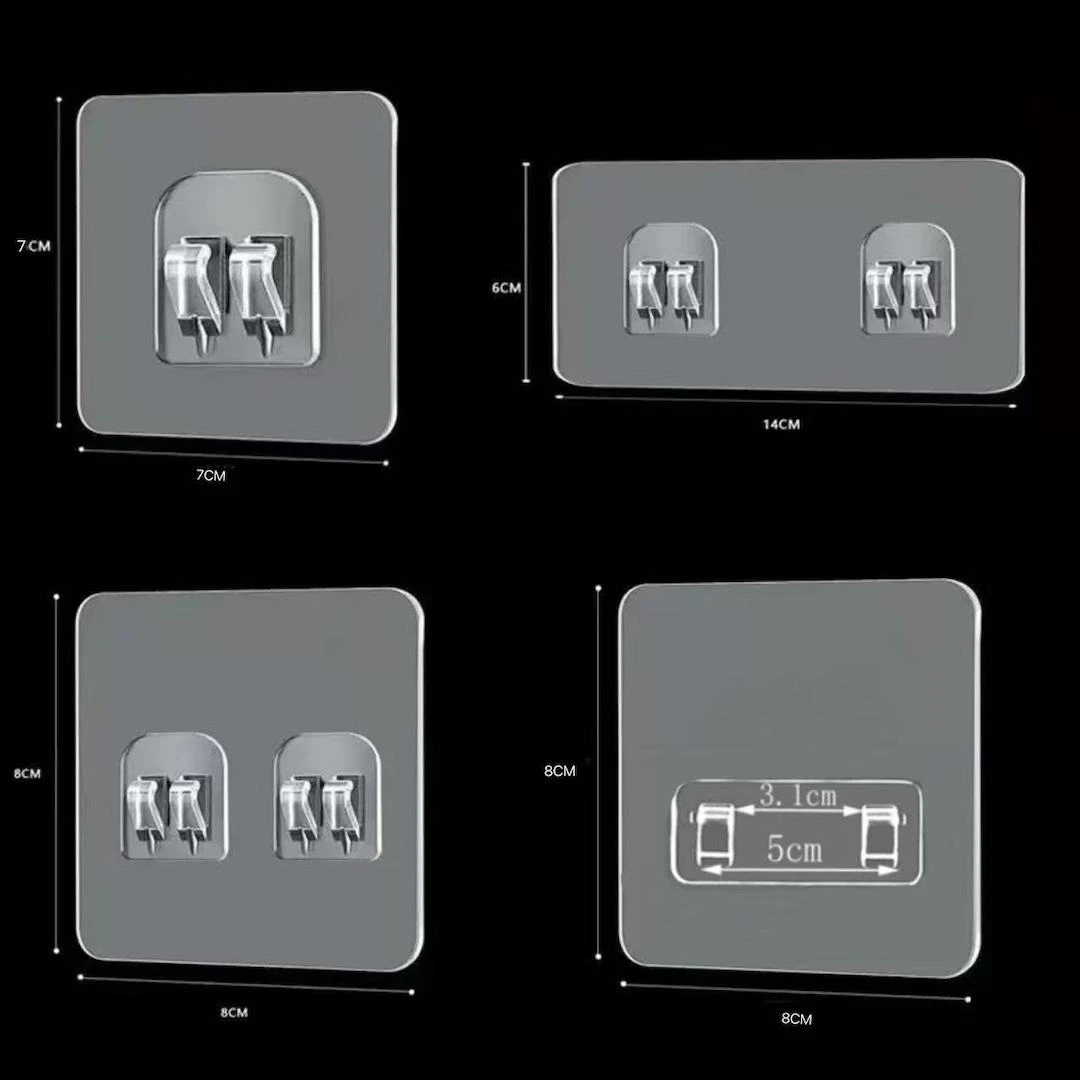 强力置物架免打孔无痕贴片卡扣粘贴挂钩钢丝爪扣免钉浴室配件粘钩