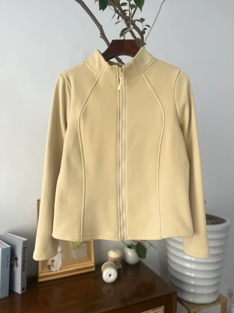 蚕丝羊毛加厚开衫外套立裁版型保暖百搭