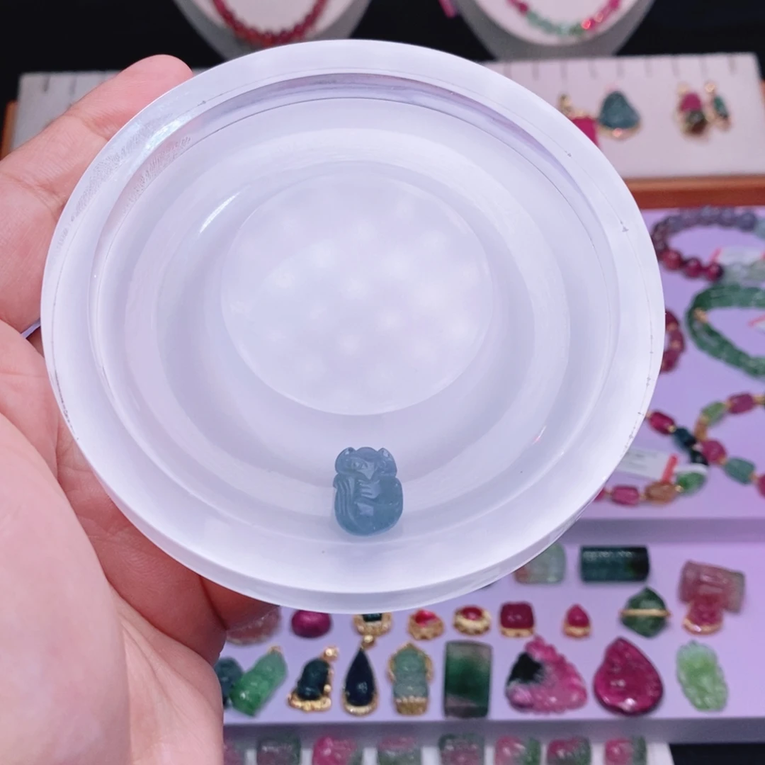 蓝狐狸吊坠m未镶嵌碧玺