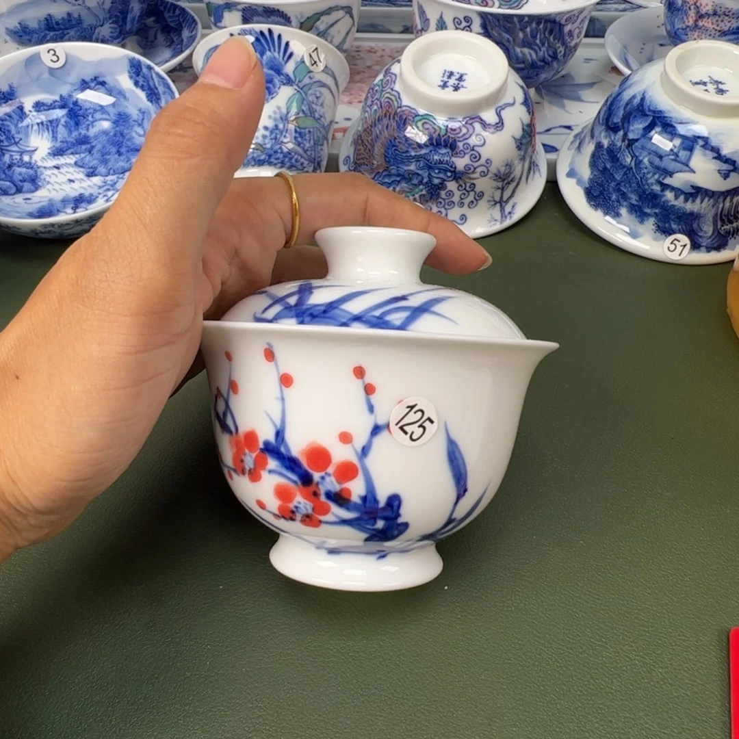 景德镇纯手工纯手绘茶具木木25