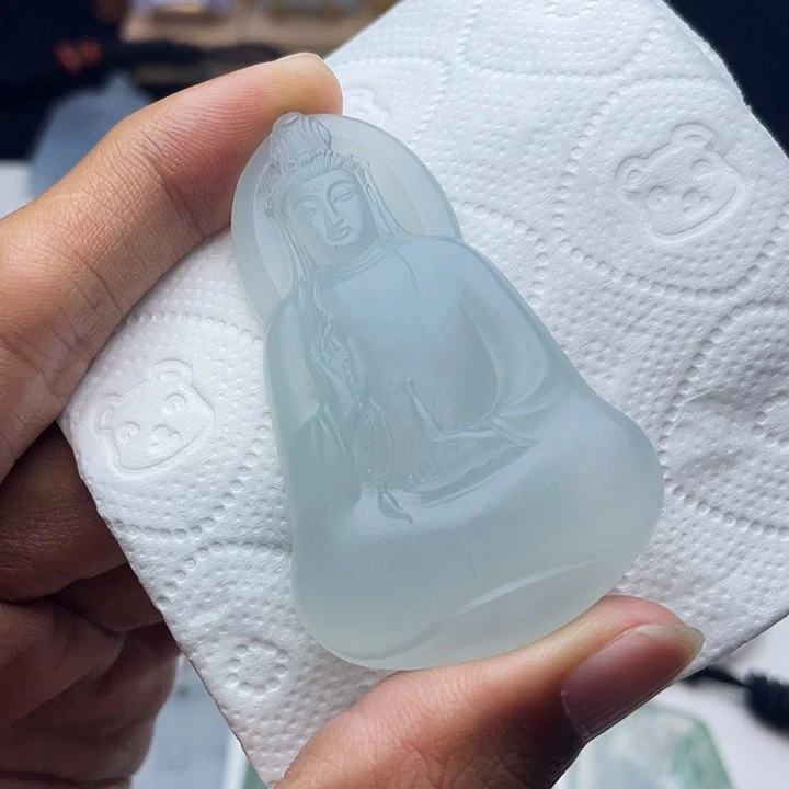 未镶嵌定制翡翠翡翠天空蓝素衣观音