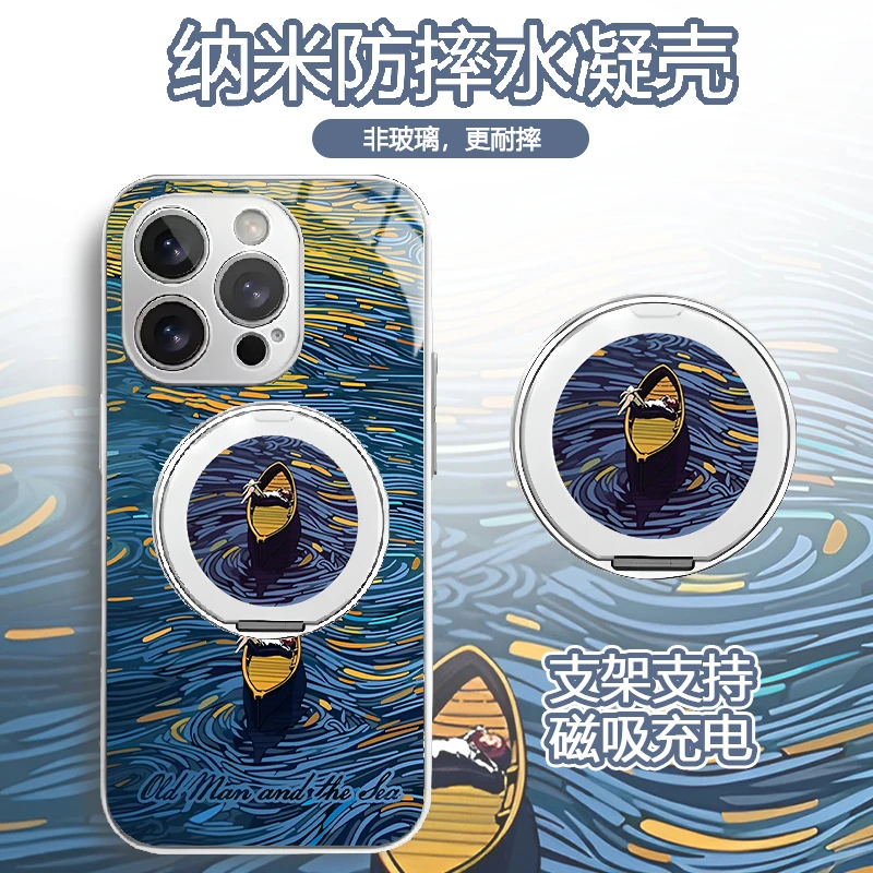 适用苹果华为vivo一加iPhone14小米三星梵高水凝手机壳