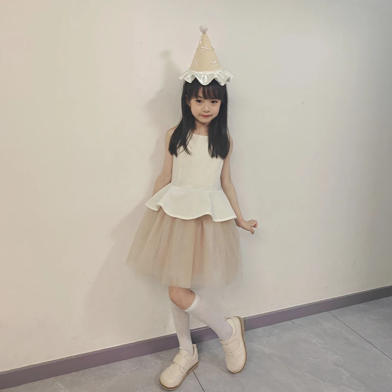 女童夏装2025新款小女孩生日蓬蓬公主裙儿童夏季千金风连衣裙礼服