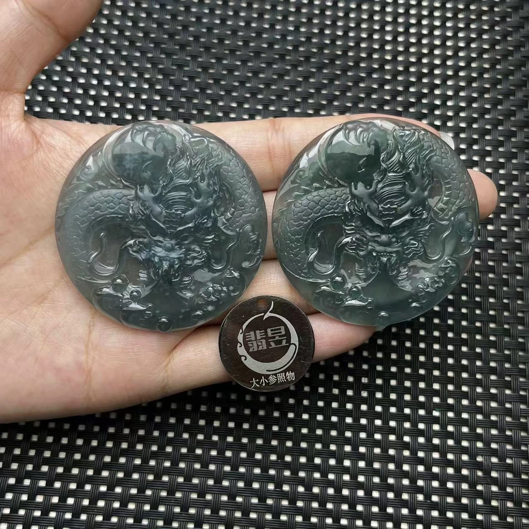 翡昱-N11-15078-天然A货翡翠龙牌吊坠-多样性发其一-D