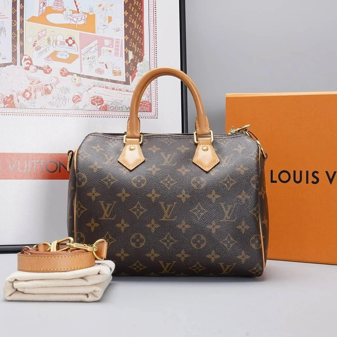 95新 LouisVuitton/路易威登 【总仓】speedy25肩带款包/BG22000786