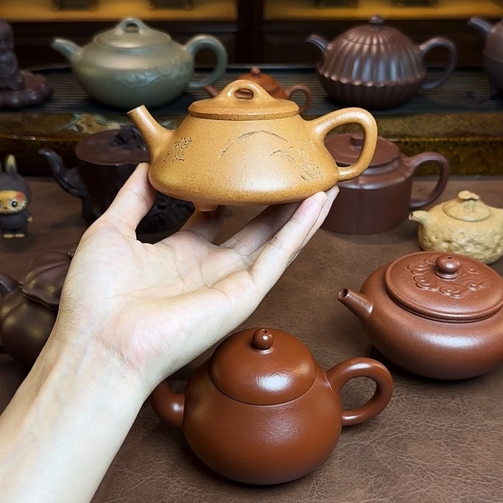 嘻***謝茶壶紫砂石瓢壶，段泥