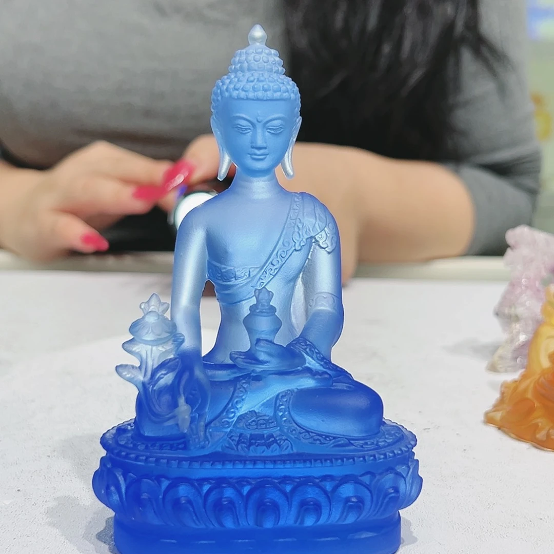 【闪购商品】手工艺品琉璃明**性药师佛 11.5cm