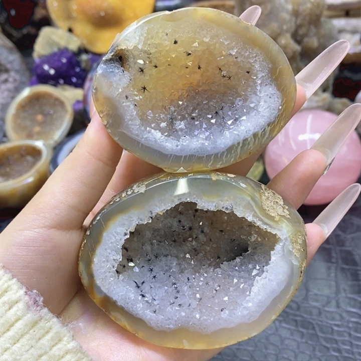 未镶嵌珠宝半成品紫晶彩晶盆
