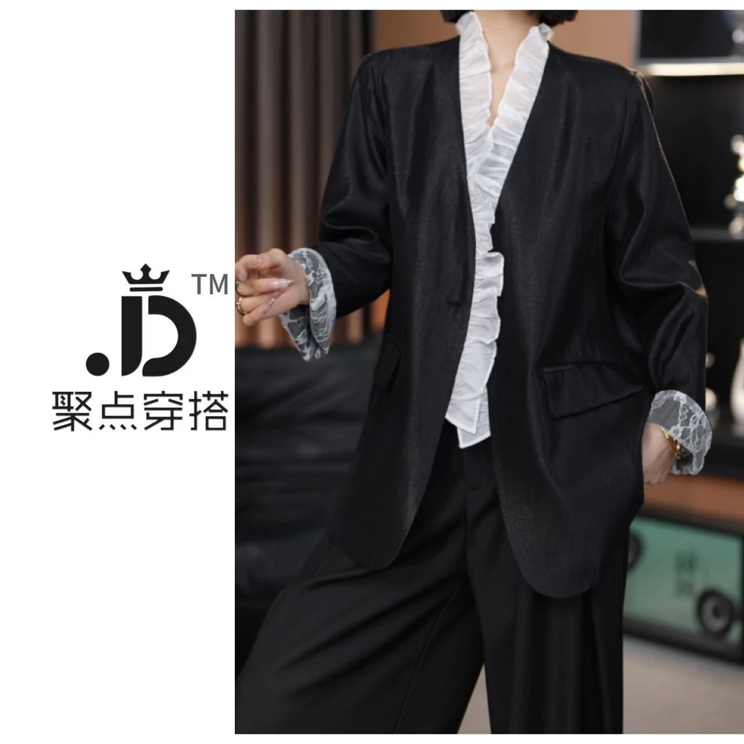 JUDIAN-【东方幻梦】极简优雅木耳边设计感小西装8jd538462