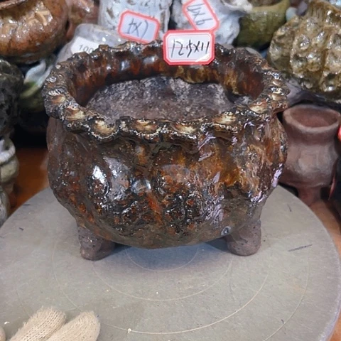 粗陶花盆手工花盆制作就这样
