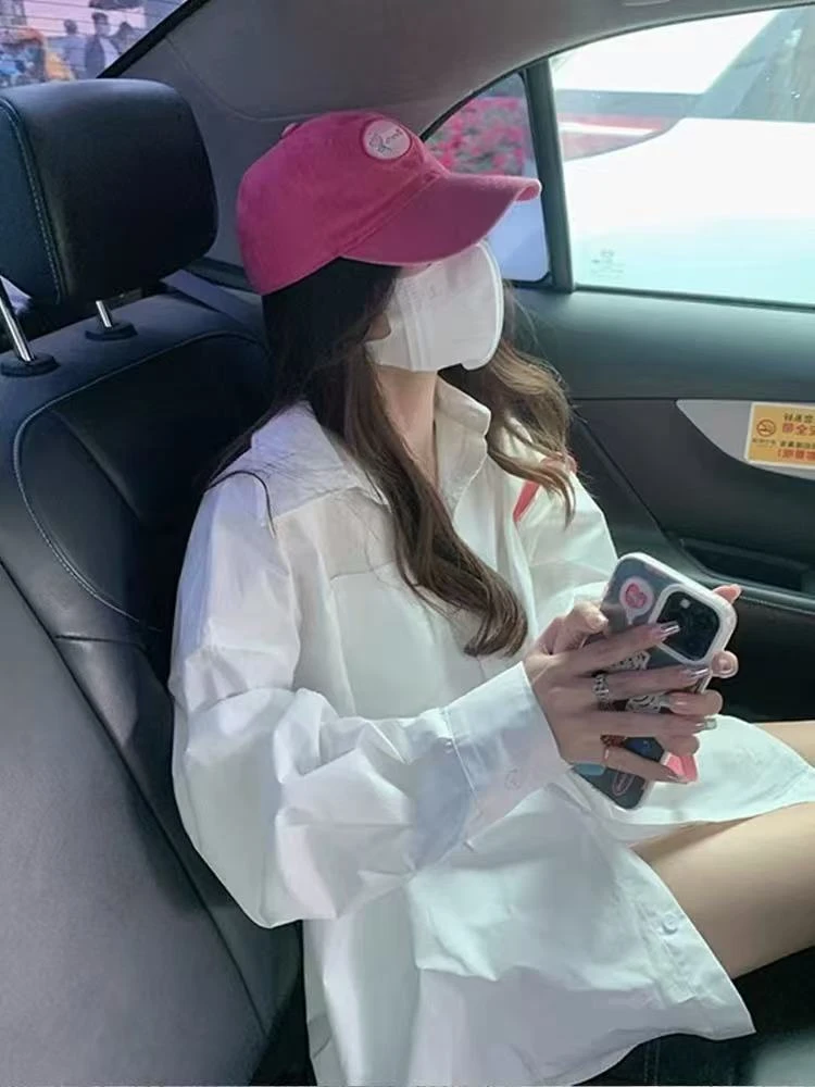 1号链接 5月份琪琪白色男友风长袖衬衫女  直播间下单NO退换~