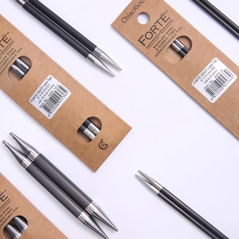 正品现货ChiaoGoo巧姑 5英寸碳纤维可拆卸针头 织毛衣针