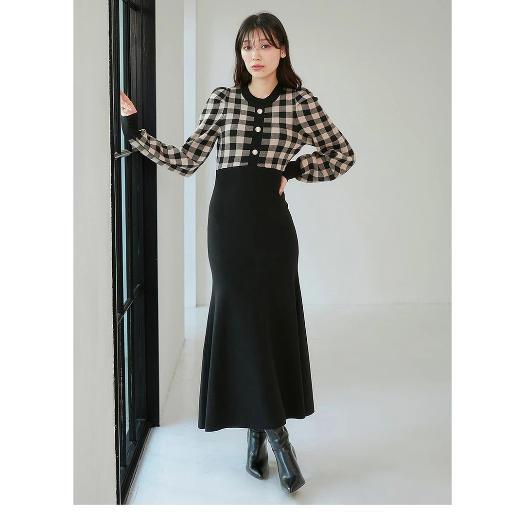 【Montendre】 秋冬新款 S 收腰套装千金风时尚百搭气质女款连衣裙