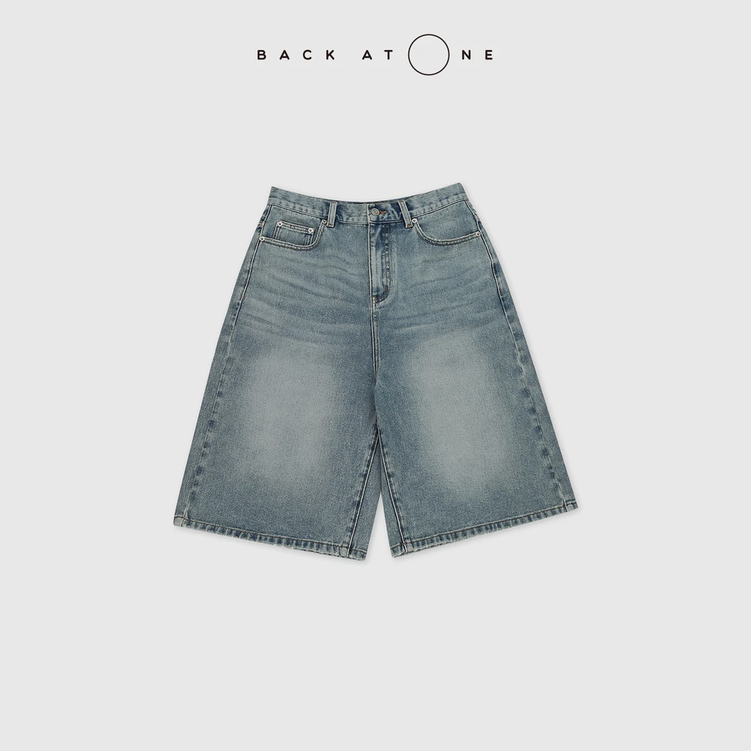 BACKATONE“潮酷定律”舒适透气挺括有型五分牛仔裤 BFF-2DI082C-K
