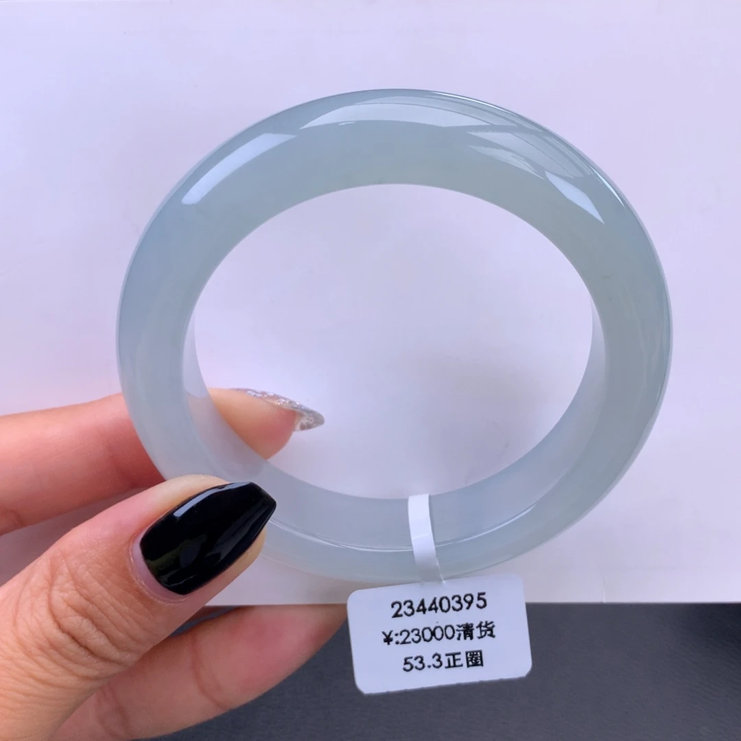 未镶嵌手镯翡翠回流）冰胶蓝水手镯