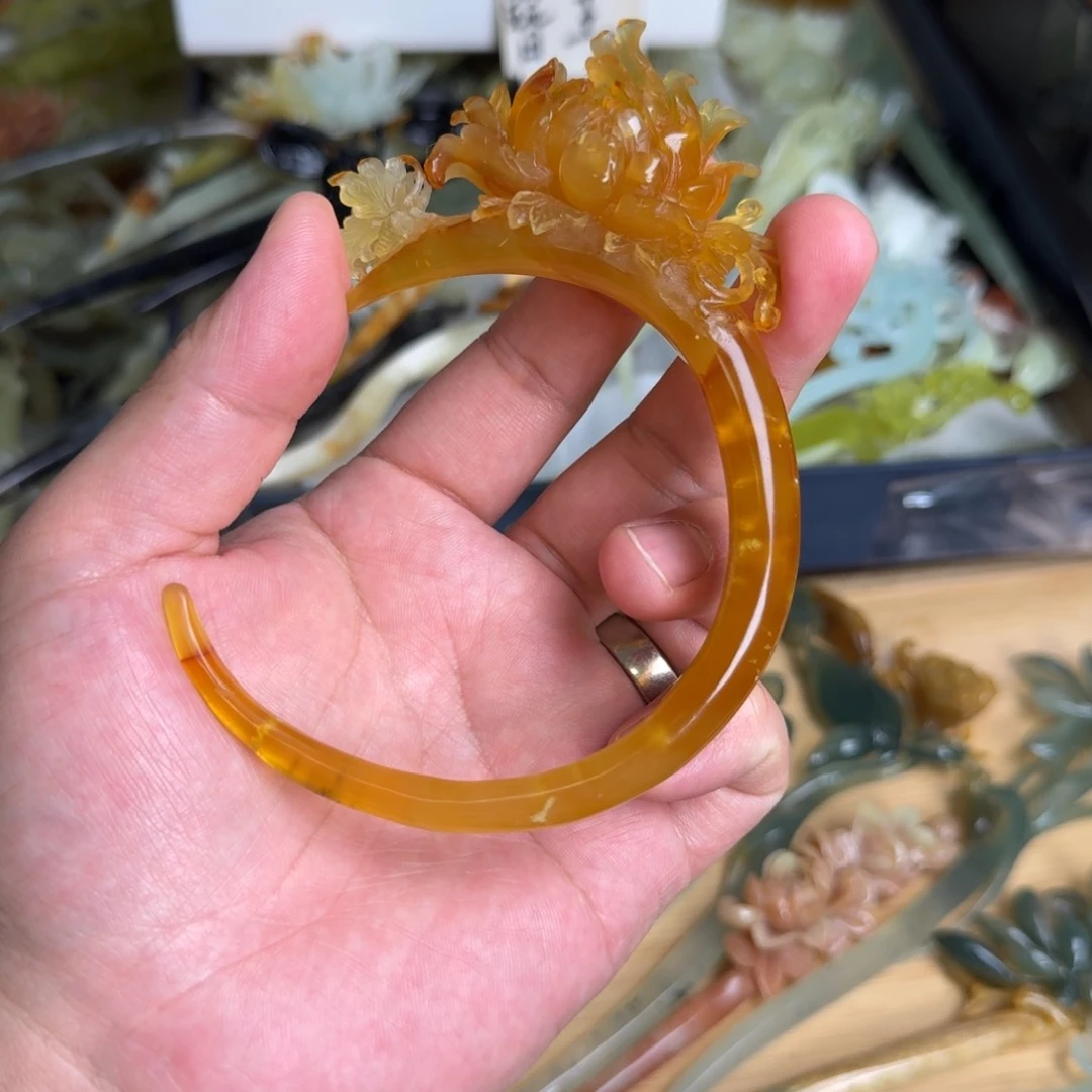 岫玉未镶嵌发饰大*美